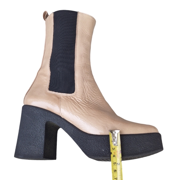 Intentionally Blank Size 38(7.5-8) Bossy Leather Chunky Platform Chelsea Boots - Picture 15 of 16